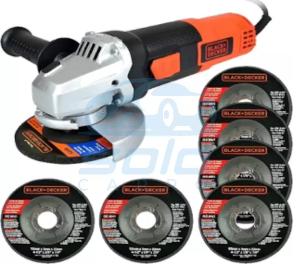 Esmeril angular 4 1/2 820W con 6 discos de cortes 