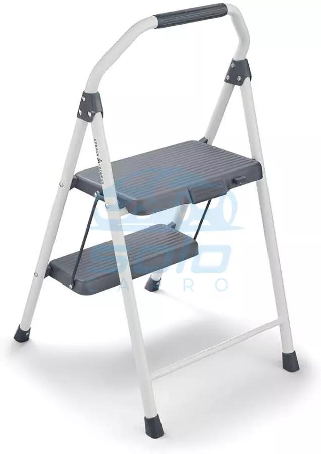 Escalera taburete de acero ligero 2 peldaños 102 KG