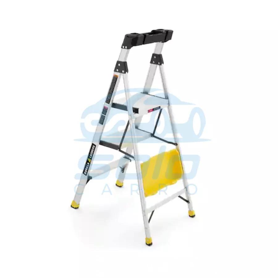 Escalera Plataforma doble de aluminio 3 peldaños 1,35 M 136 KG