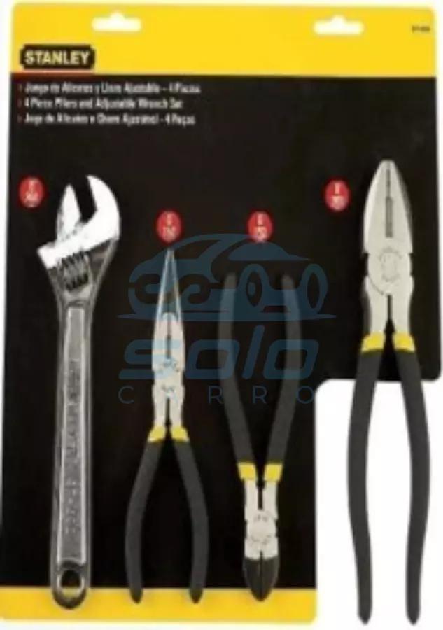 Set de alicates 6",8", 6" y Llave Ajustable 8" (4 pzas) 