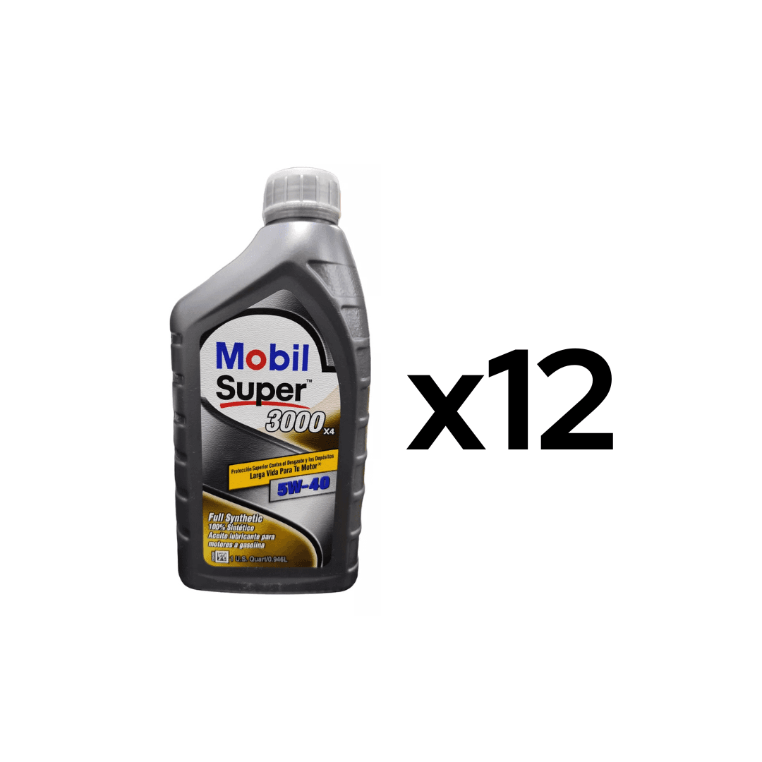Aceite Sintetico 5W-40 Super 3000 X4 Sn Caja 12 Unidades Qt-aceite-sn-premium-15w40-caja-12x0946-litros-mobil