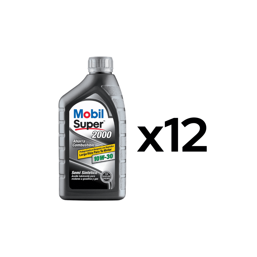 Aceite Semisintetico 10W-30 Super 2000 Sn Caja 12 Unidades Qt-aceite-de-motor-semi-sintetico-10w-30-caja-12x0946-litros-1-mobil